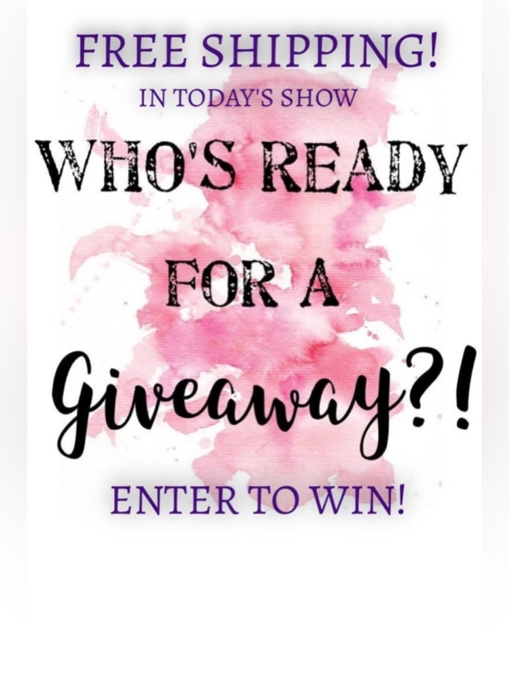 Giveaway FREE shipping only!